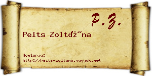 Peits Zoltána névjegykártya